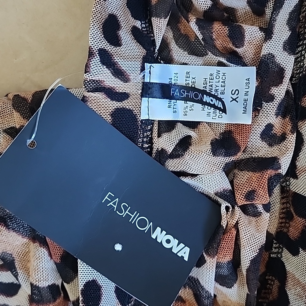 Fashion Nova leopard sunshine see through cover up pant-XS - Picture 4 of 7